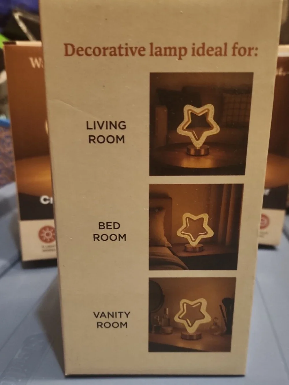 Bulk Of 4 Crystal Hollow Star Touch Lamp - Gold LED Accent